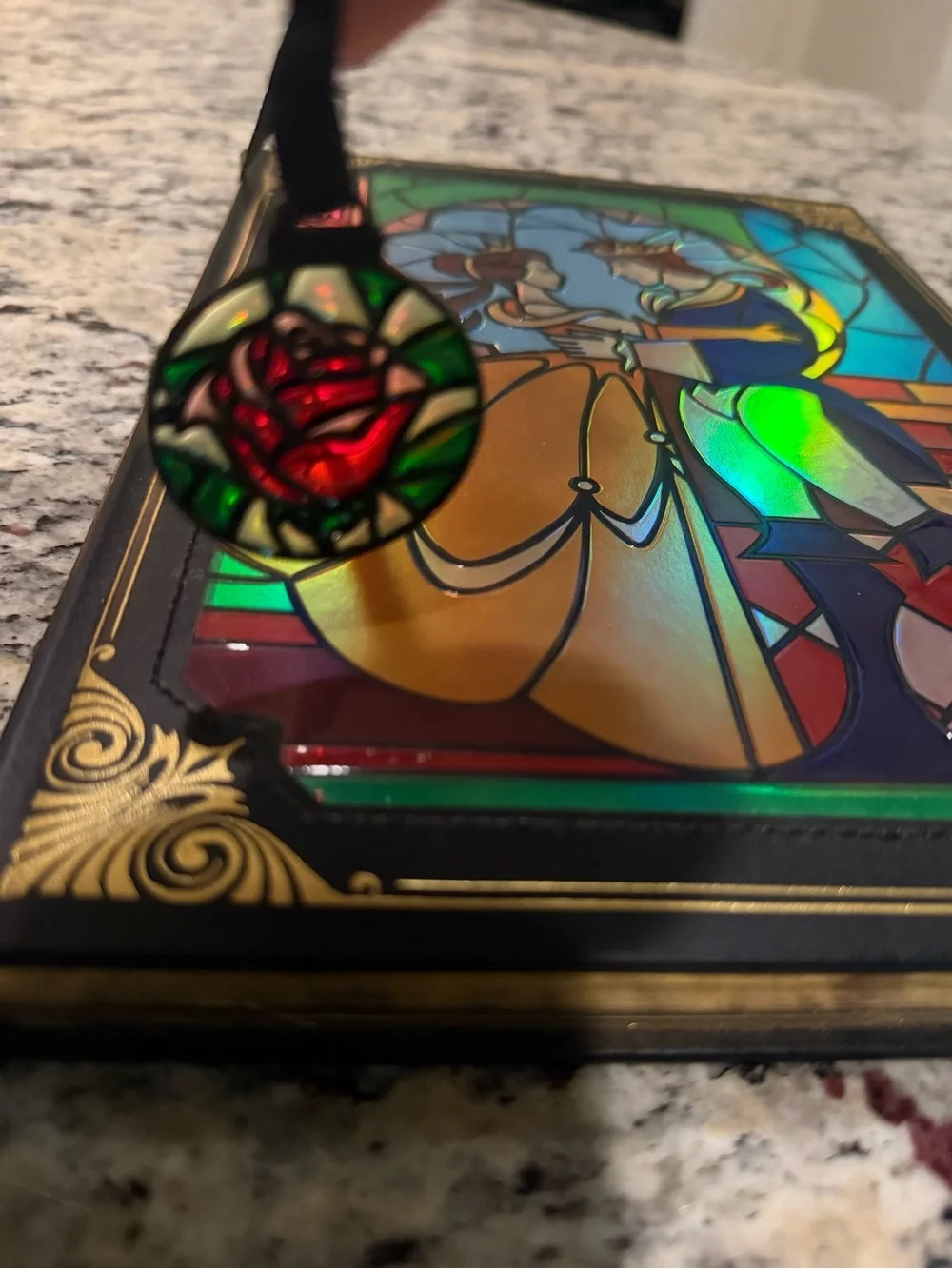 Disney Store Limited Product Beauty And The Beast Stained Glass Design Notebook